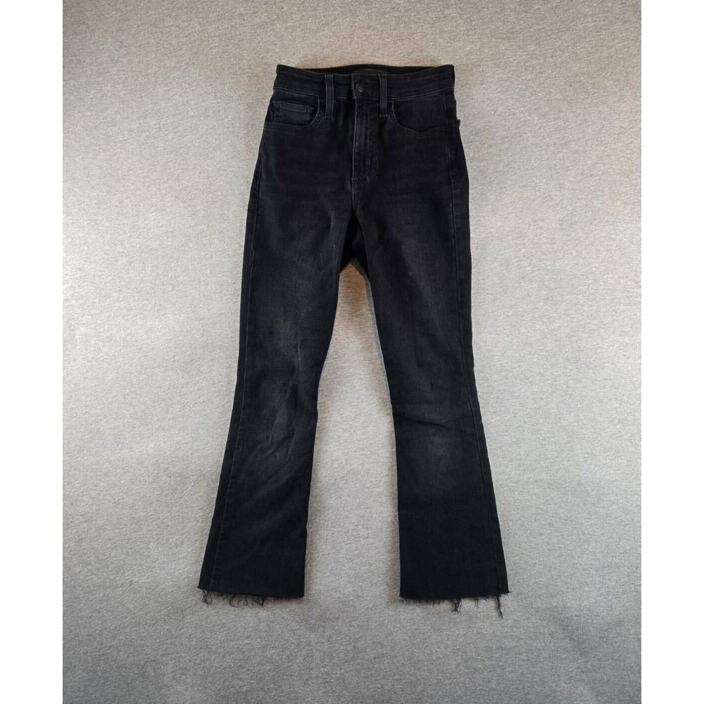Joes Jeans Flawless High Rise Skinny Micro Flare Size 23 in Iman Black‎ Frayed